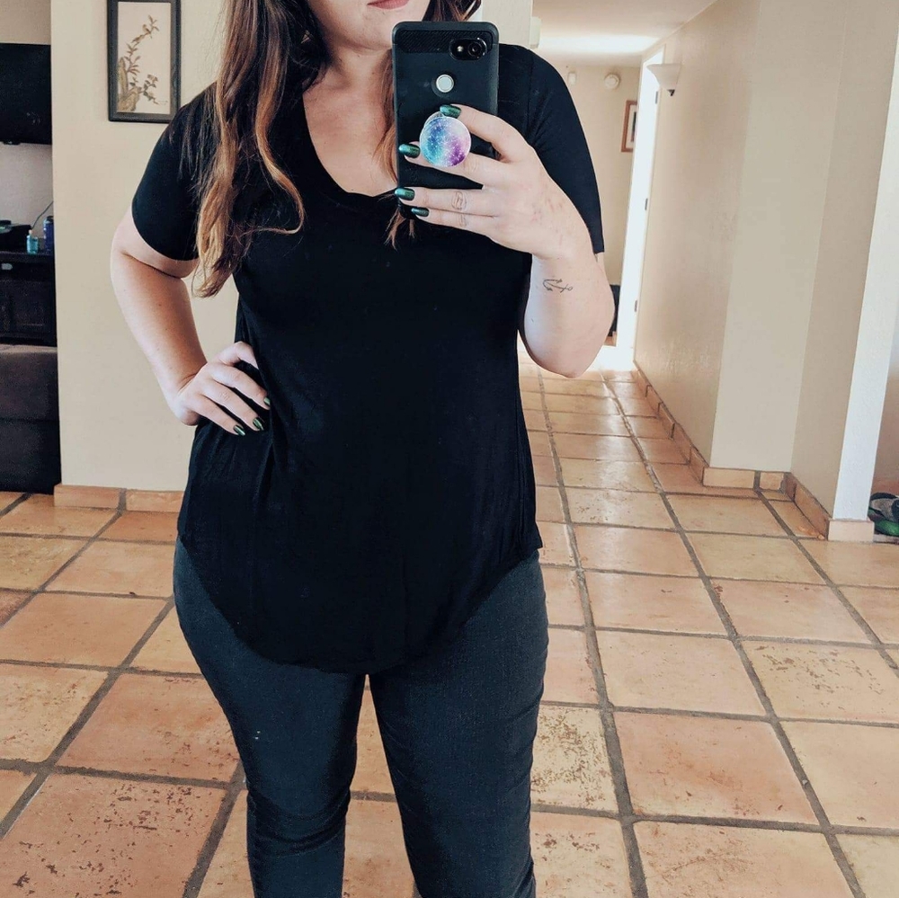 Black V-Neck Tee
